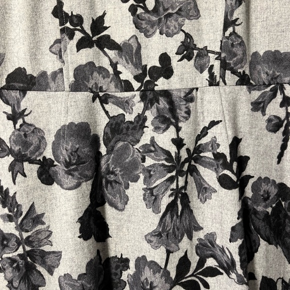 Talbots Black and Gray Floral Wool Blend Dress Sz 8 EUC - Picture 5 of 10